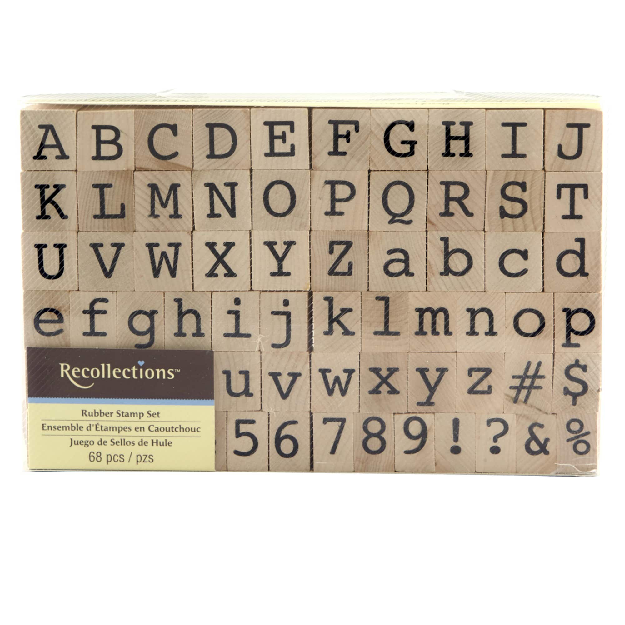 6 Pack: Block Alphabet & Numbers Wood Stamp Set by Recollections™